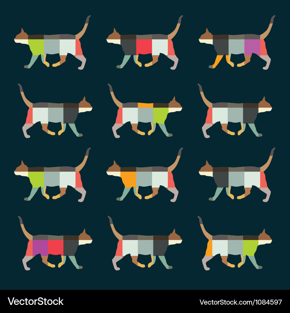 Fun cats pattern Royalty Free Vector Image - VectorStock