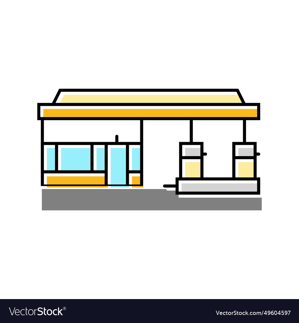 Gas station shop color icon