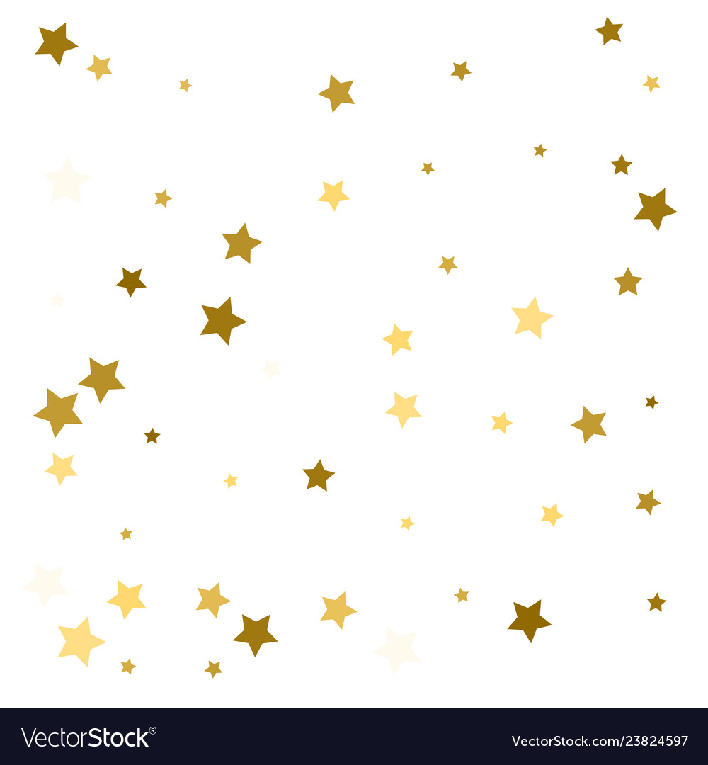 Gold Stars Confetti Celebration Falling Golden Vector Image