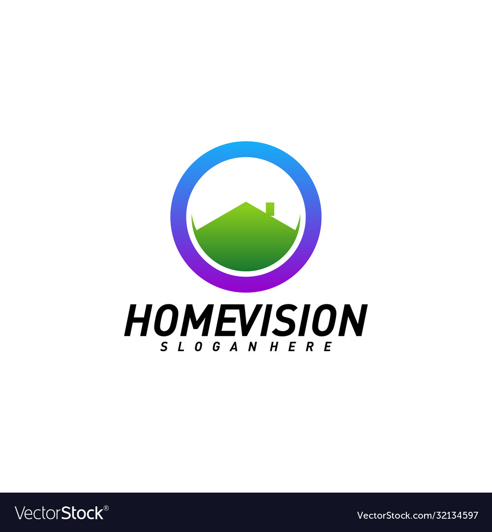 Home vision creative design logo concept eye