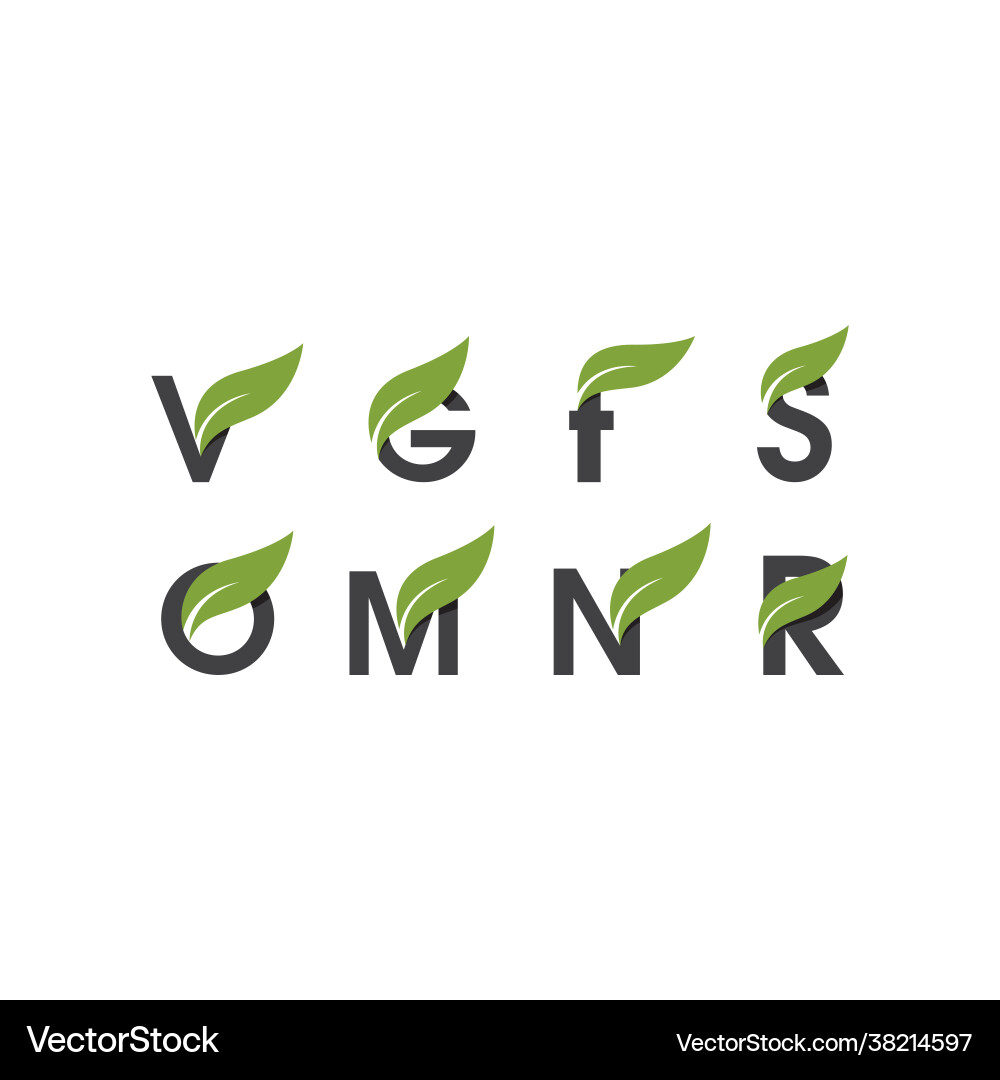 Initial letter with leaf Royalty Free Vector Image