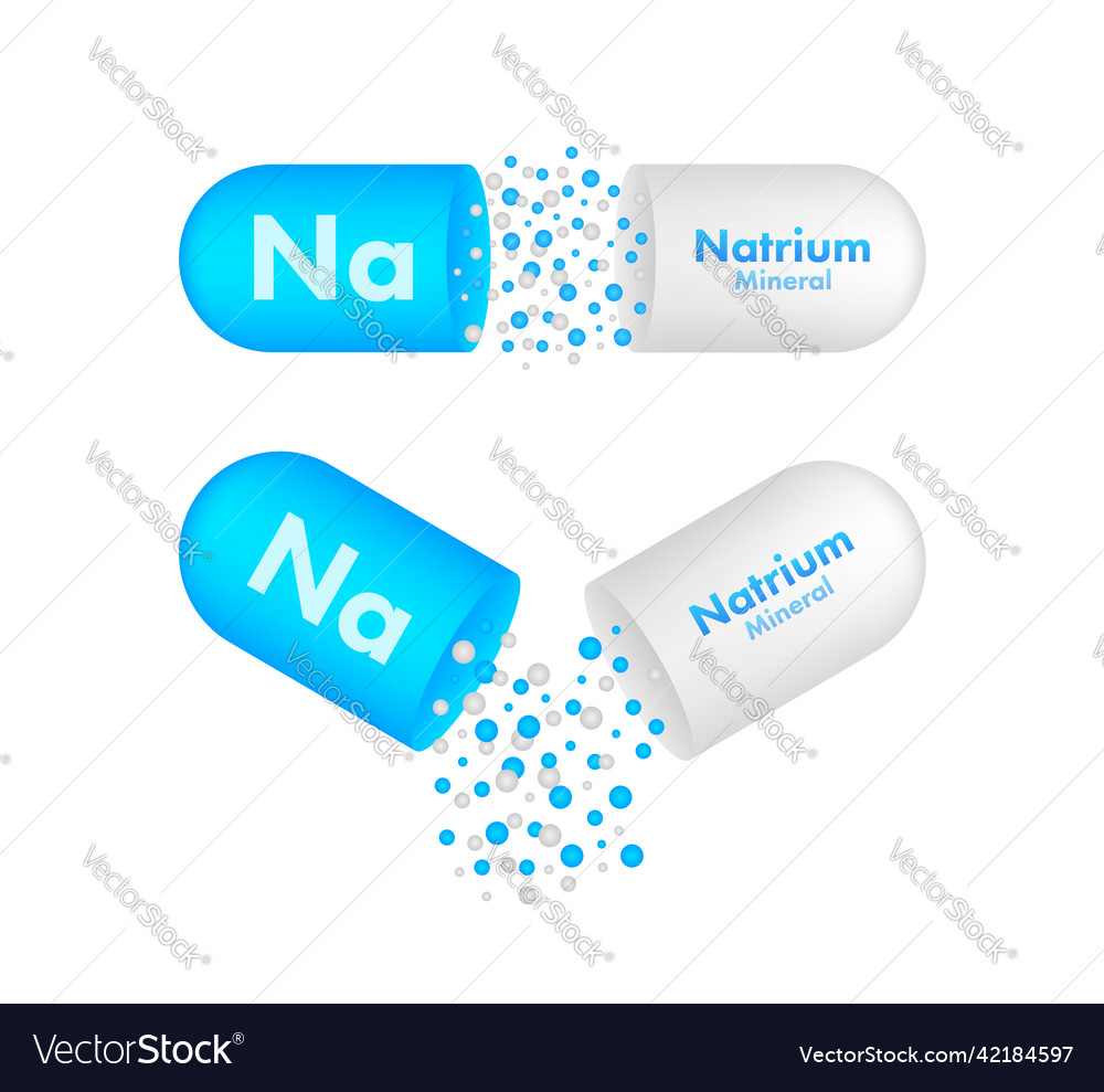 Na natrium blue shining pill capsule icon