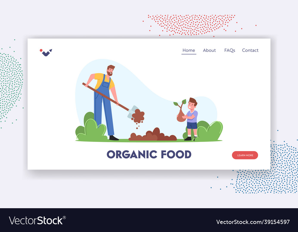 Organic food landing page template farmers