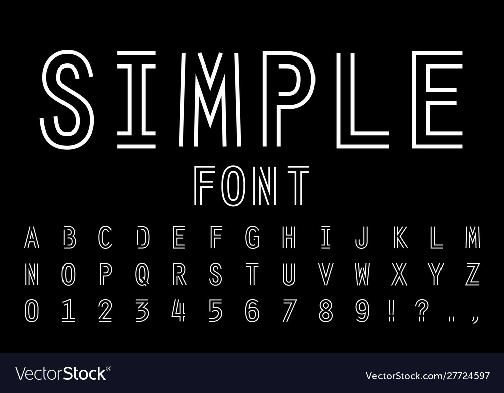 Stylish minimalist english alphabet font for your Vector Image