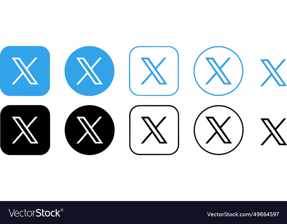 Twitter new x logo set icons