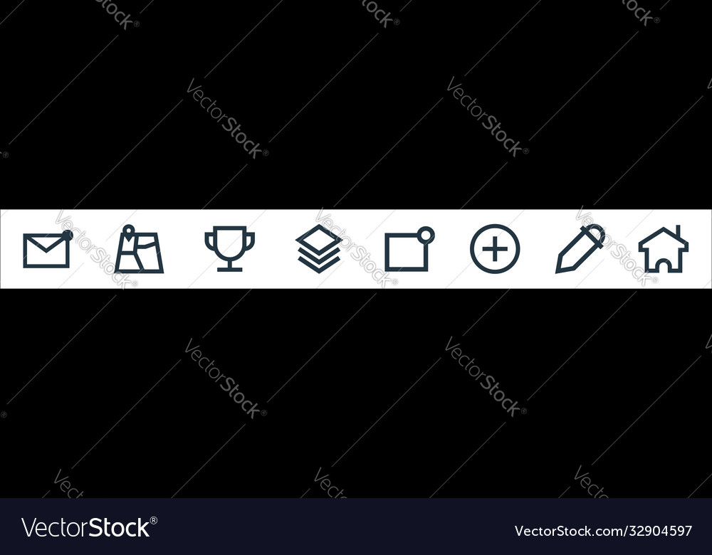 User interface line icons linear set quality vector image User interface line icons linear set quality