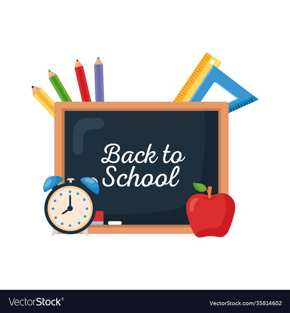 Back to school lettering with chalkboard Vector Image