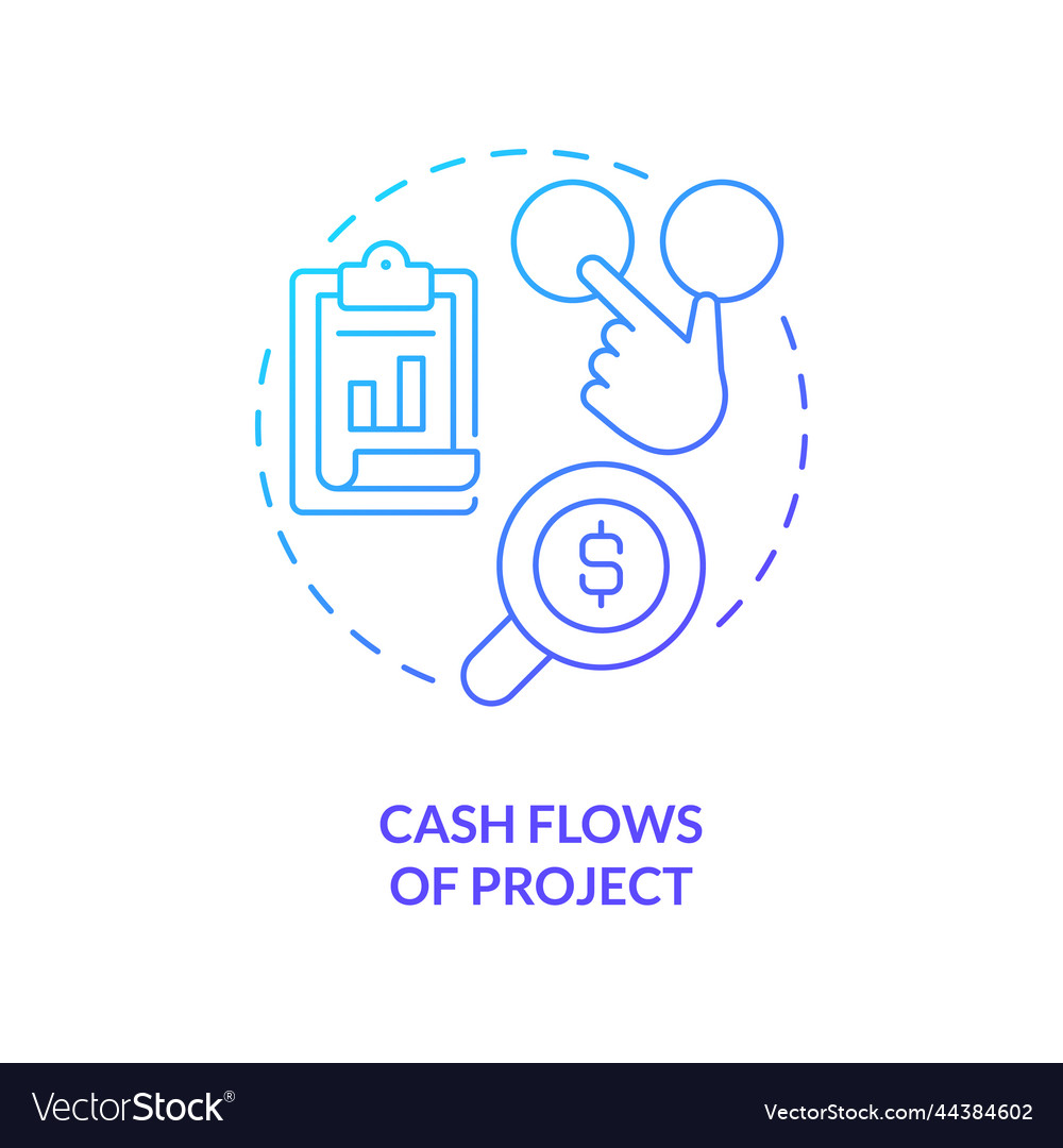 Cash flow of project blue gradient concept icon