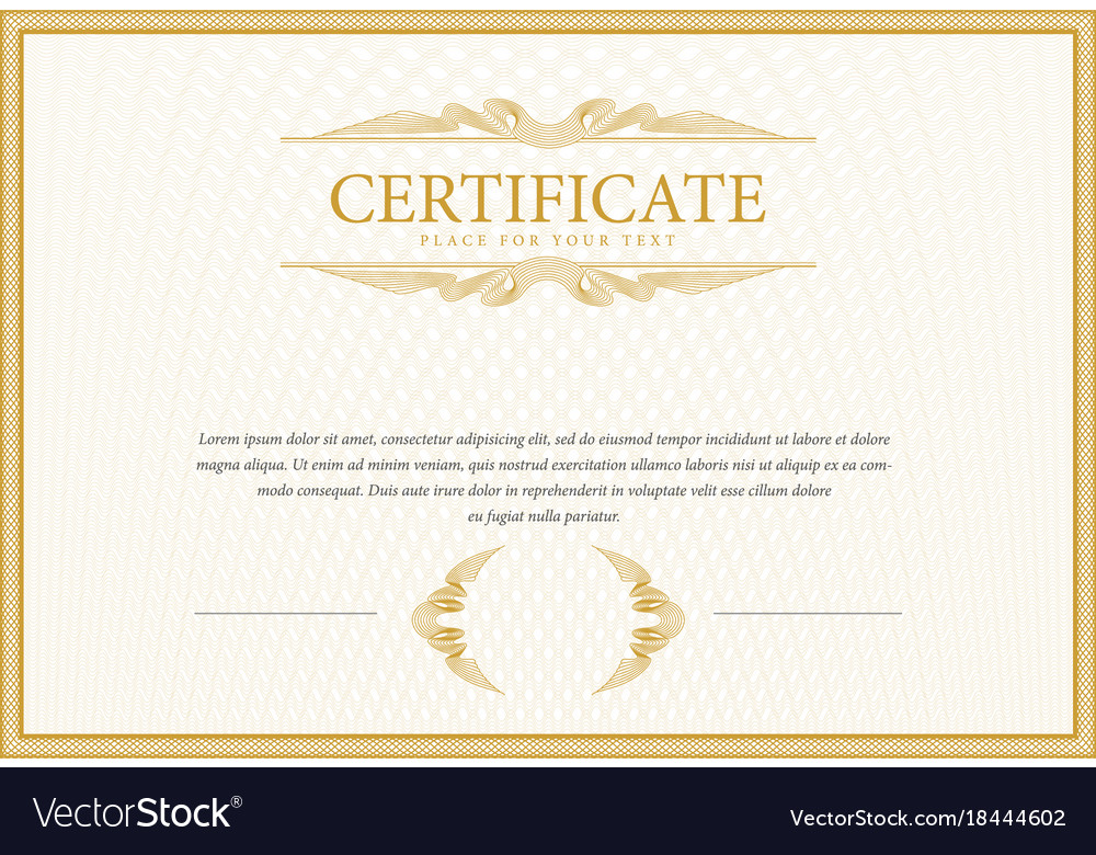 Certificate template diploma currency border Vector Image