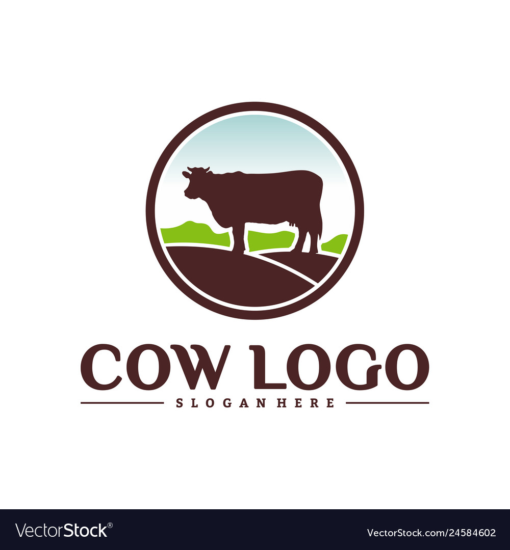 Cow logo design concepts farm template