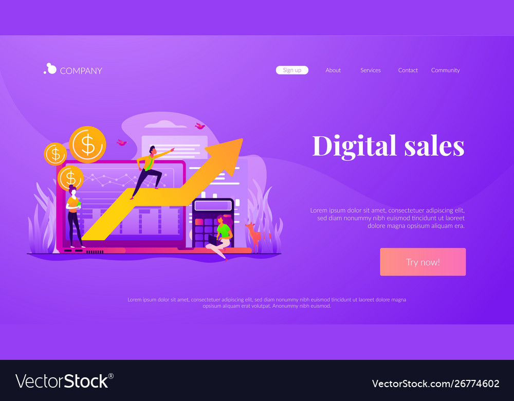 Demand planning landing page template Royalty Free Vector