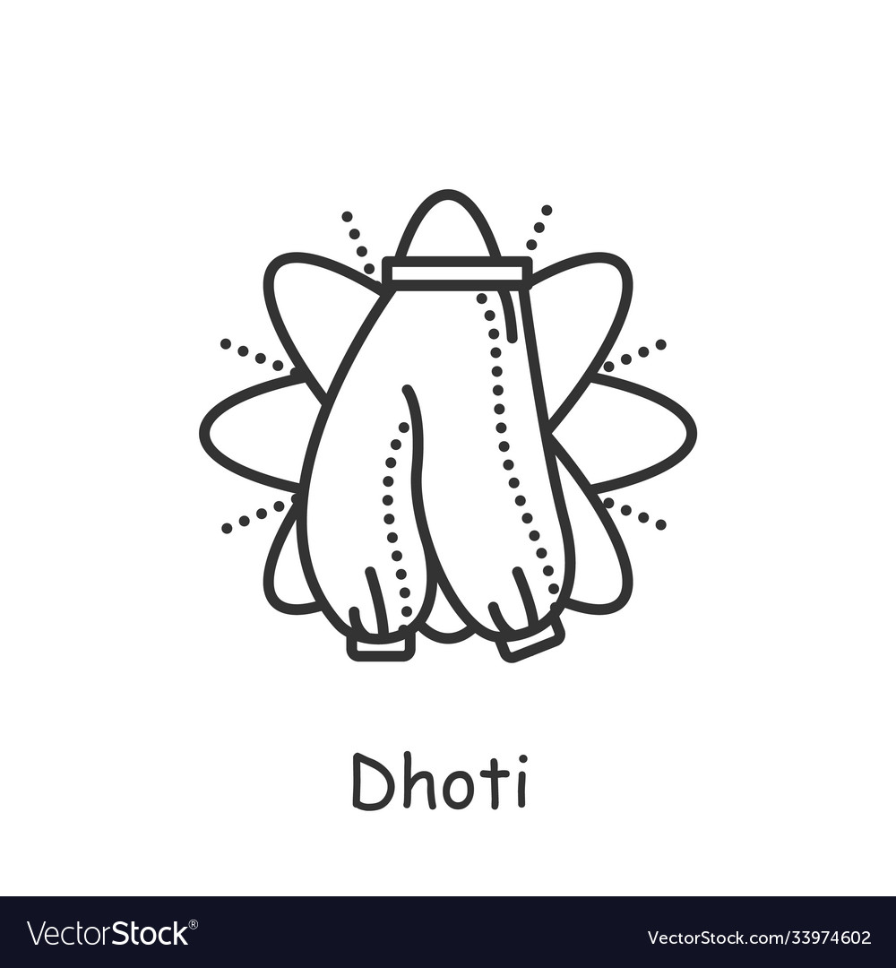 Dhoti line icon editable Royalty Free Vector Image