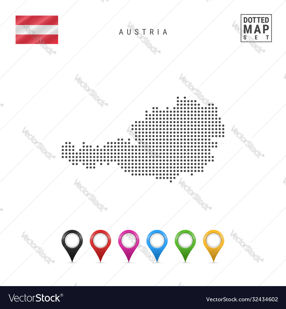 Dotted map austria simple silhouette Royalty Free Vector