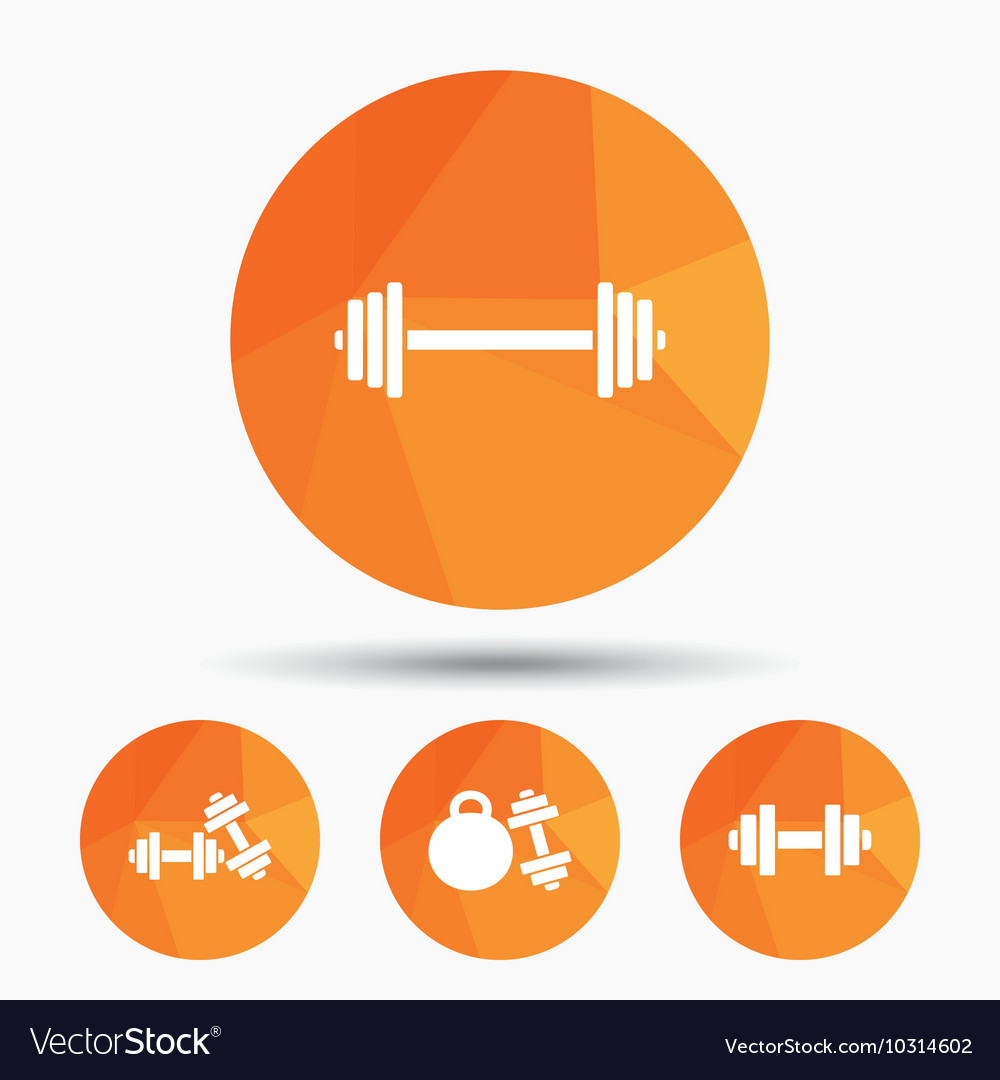 Dumbbells icons fitness sport symbols