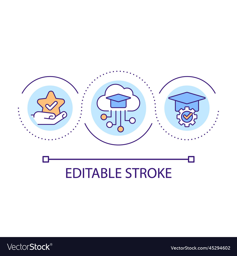 Electronic learning loop concept icon vector image Electronic learning loop concept icon