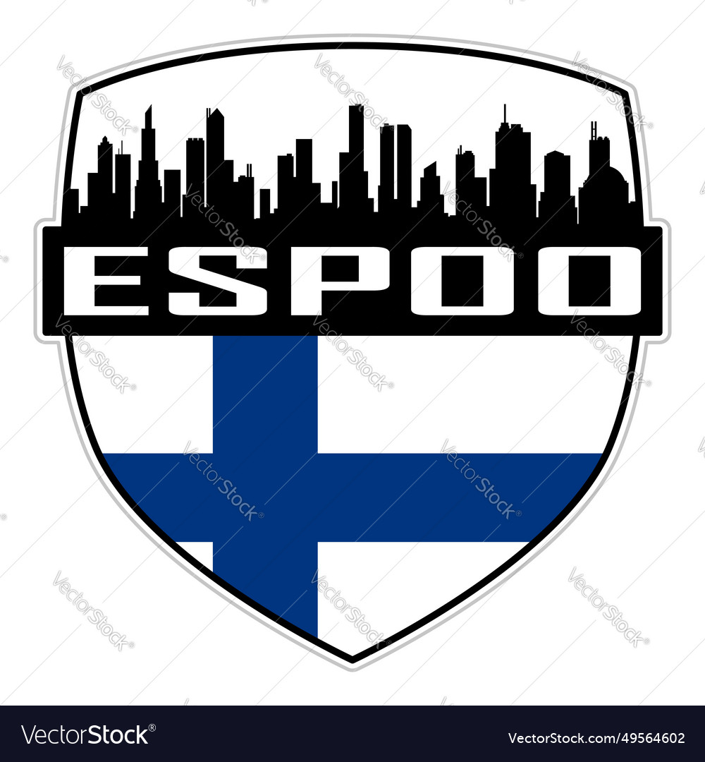 Espoo skyline silhouette finland flag travel badge