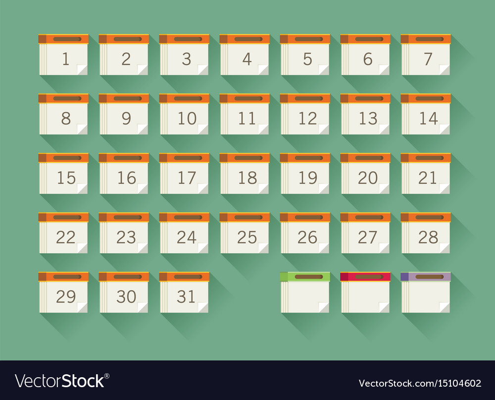 Flat calendar icon date and time background