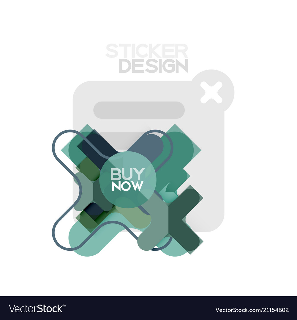 Flat design cross shape geometric sticker icon