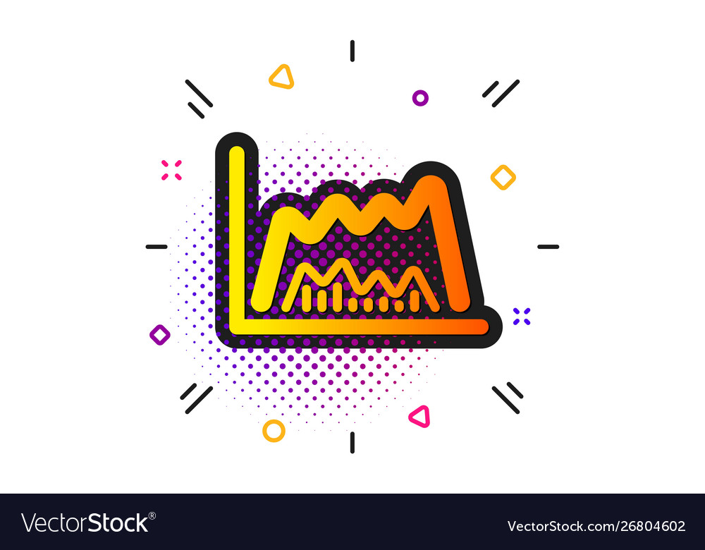 Investment chart icon finance graph Royalty Free Vector