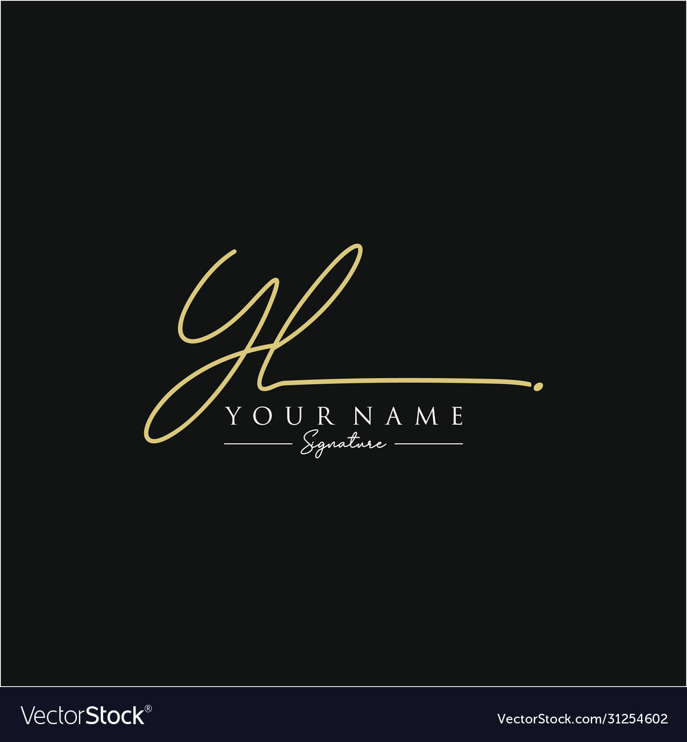 Letter gl signature logo template Royalty Free Vector Image