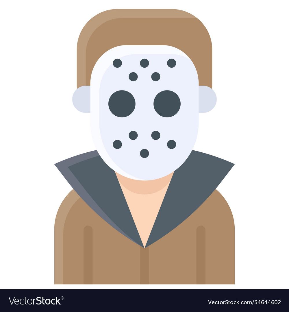 Masked murderer costume icon halloween Royalty Free Vector