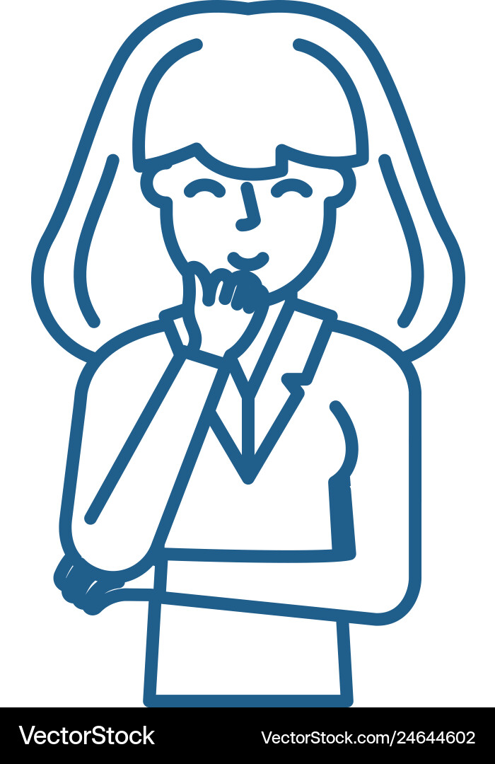 Perplexity line icon concept flat Royalty Free Vector Image