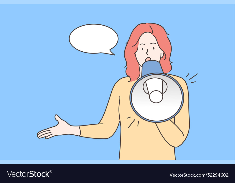 Protest activism announcement speech promotion Vector Image