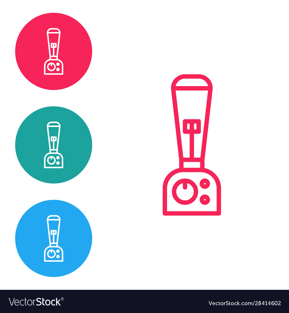 Red line blender icon isolated on white background