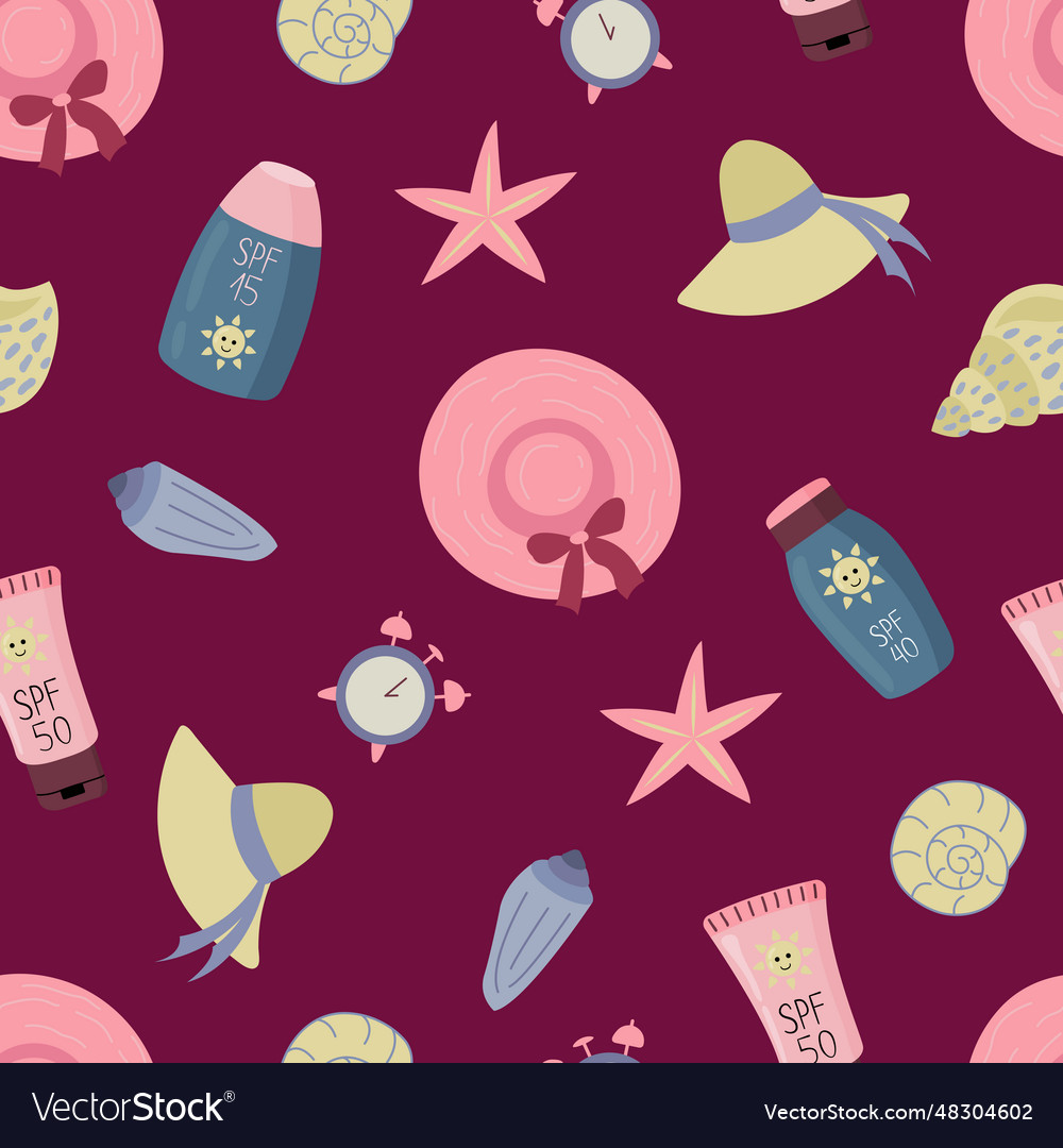 Seamless pattern with sunscreens Royalty Free Vector Image