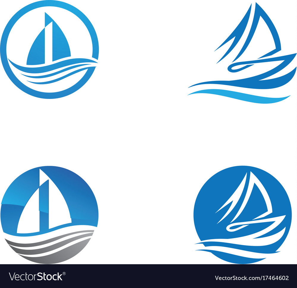 Ship logo template icon design Royalty Free Vector Image