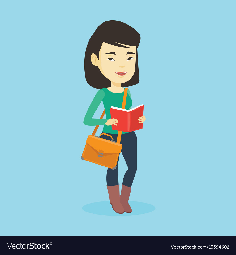 Student reading book Royalty Free Vector Image