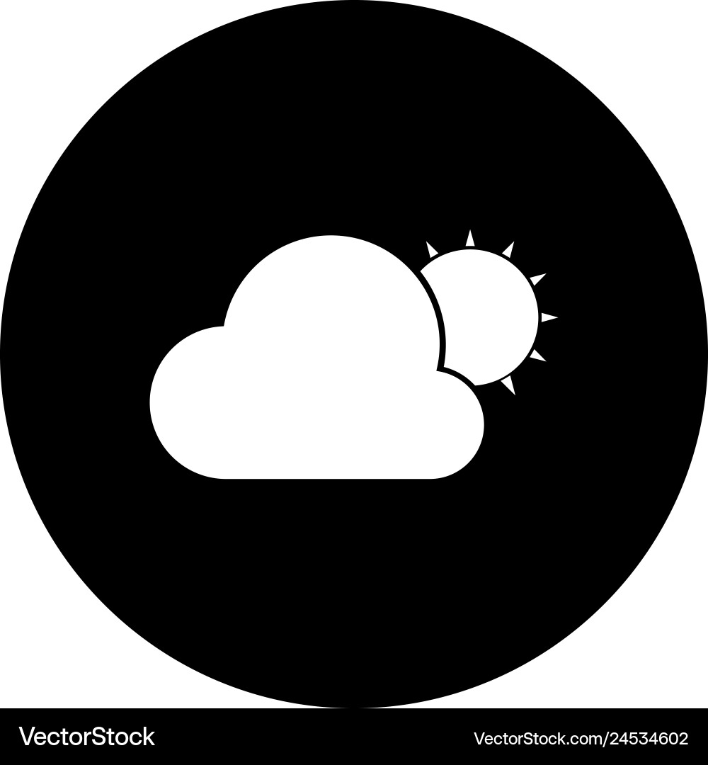 Sun and cloud icon Royalty Free Vector Image - VectorStock