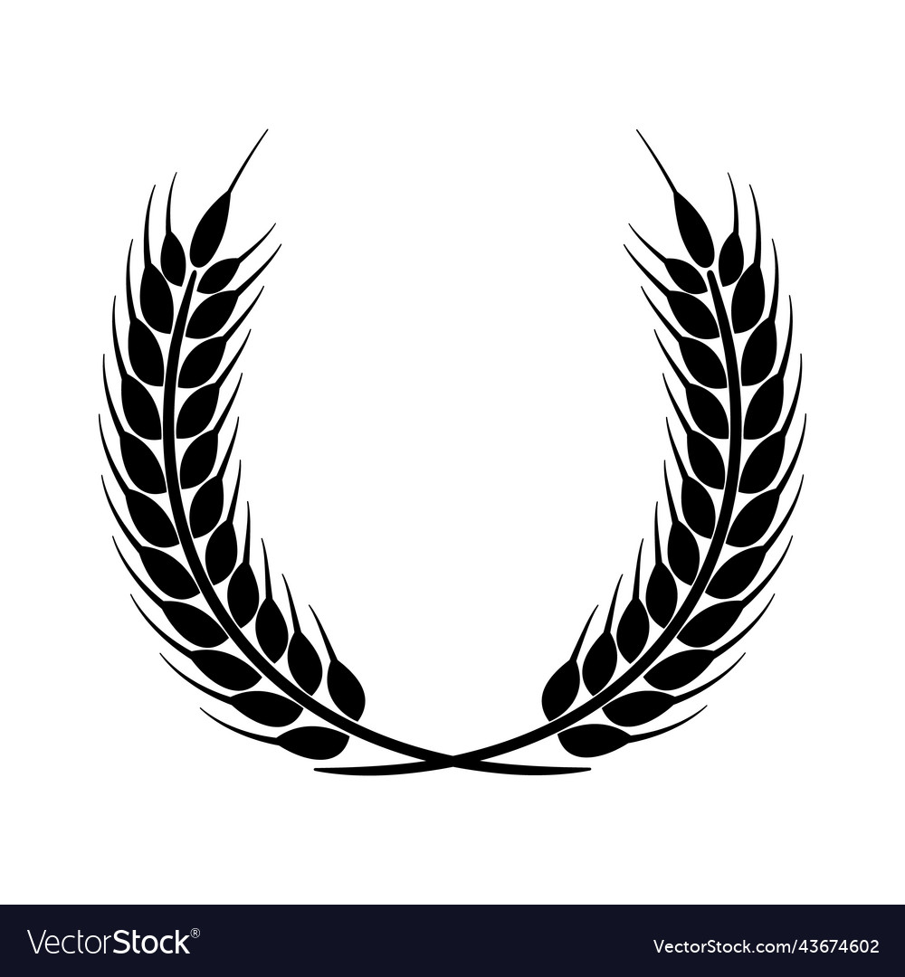 Wheat wreath and grain spike Royalty Free Vector Image