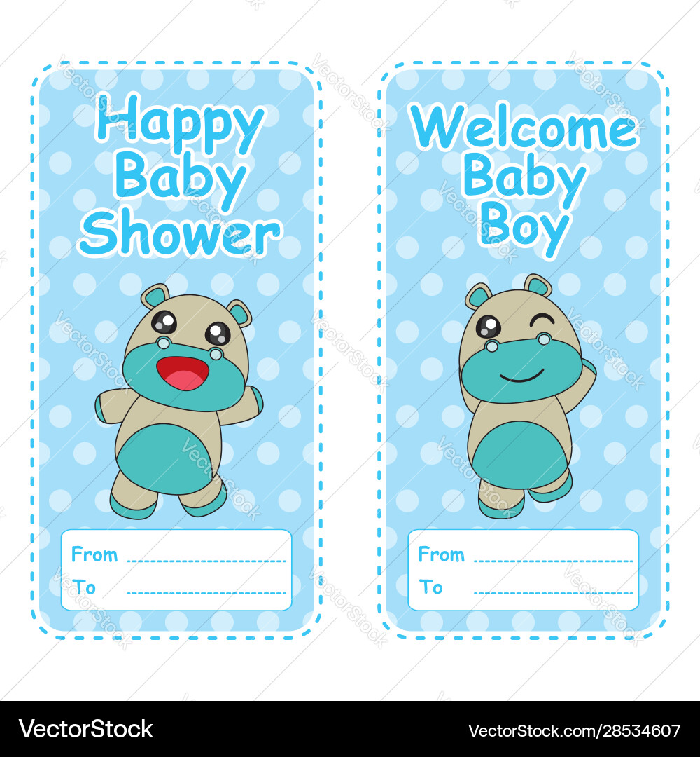 Bashower Banner With Cartoon Cute Baby Royalty Free Vector