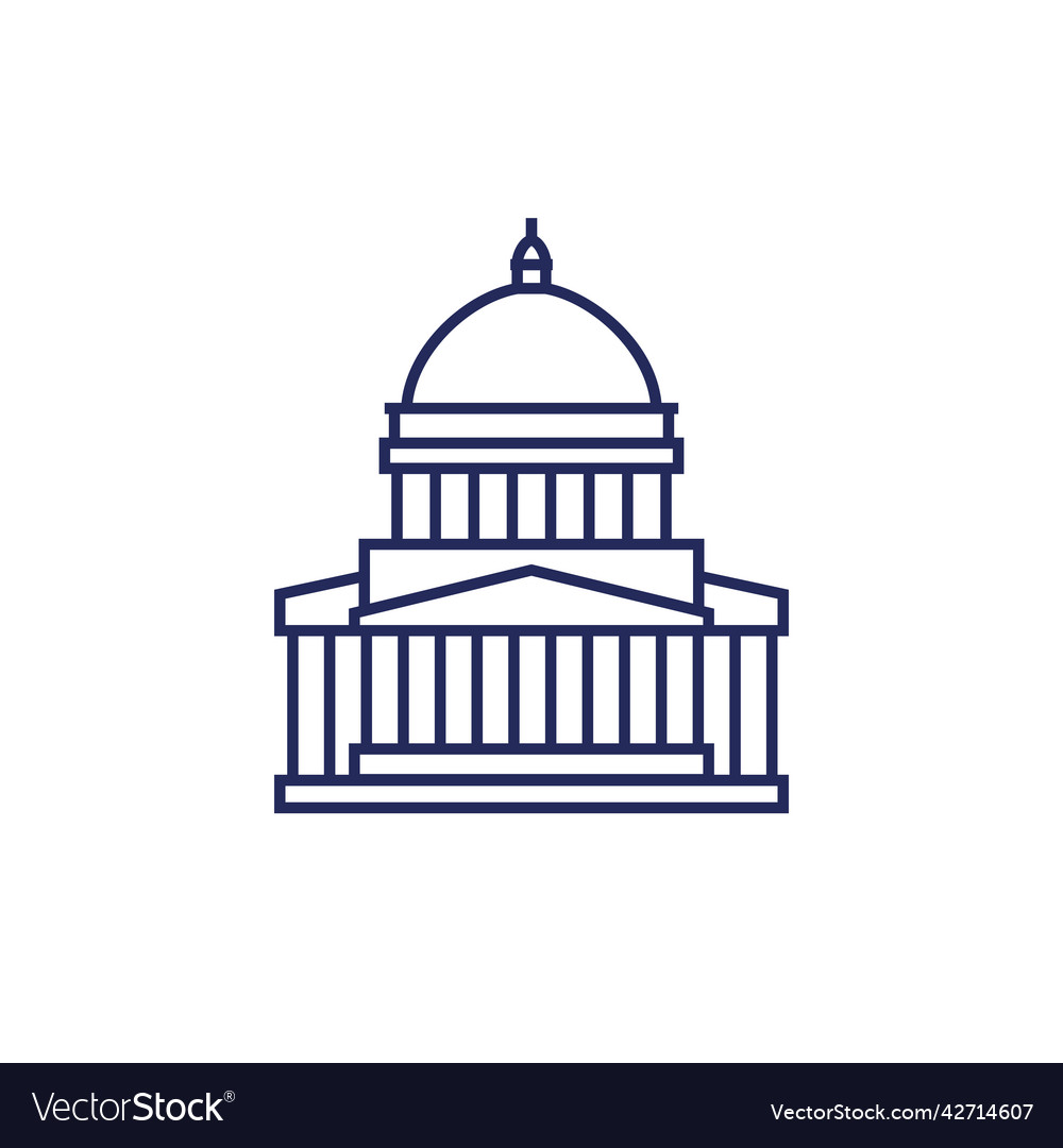 Capitol building line icon Royalty Free Vector Image