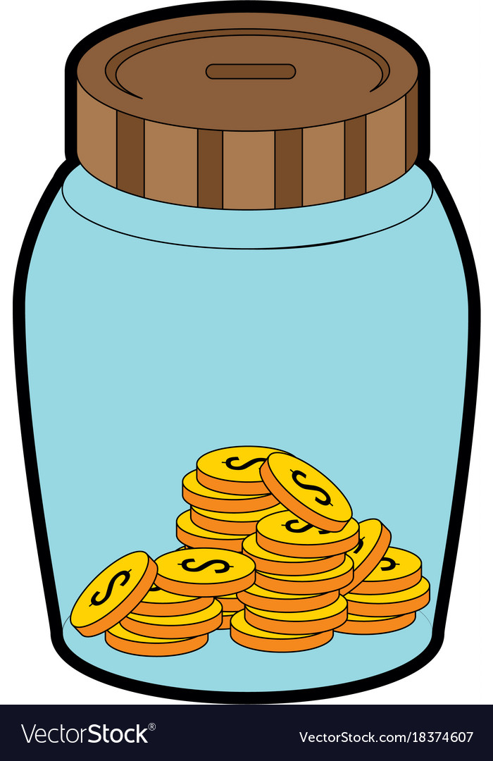 Glass jar with money Royalty Free Vector Image