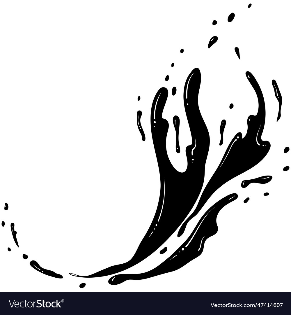 Liquid splash silhouette Royalty Free Vector Image