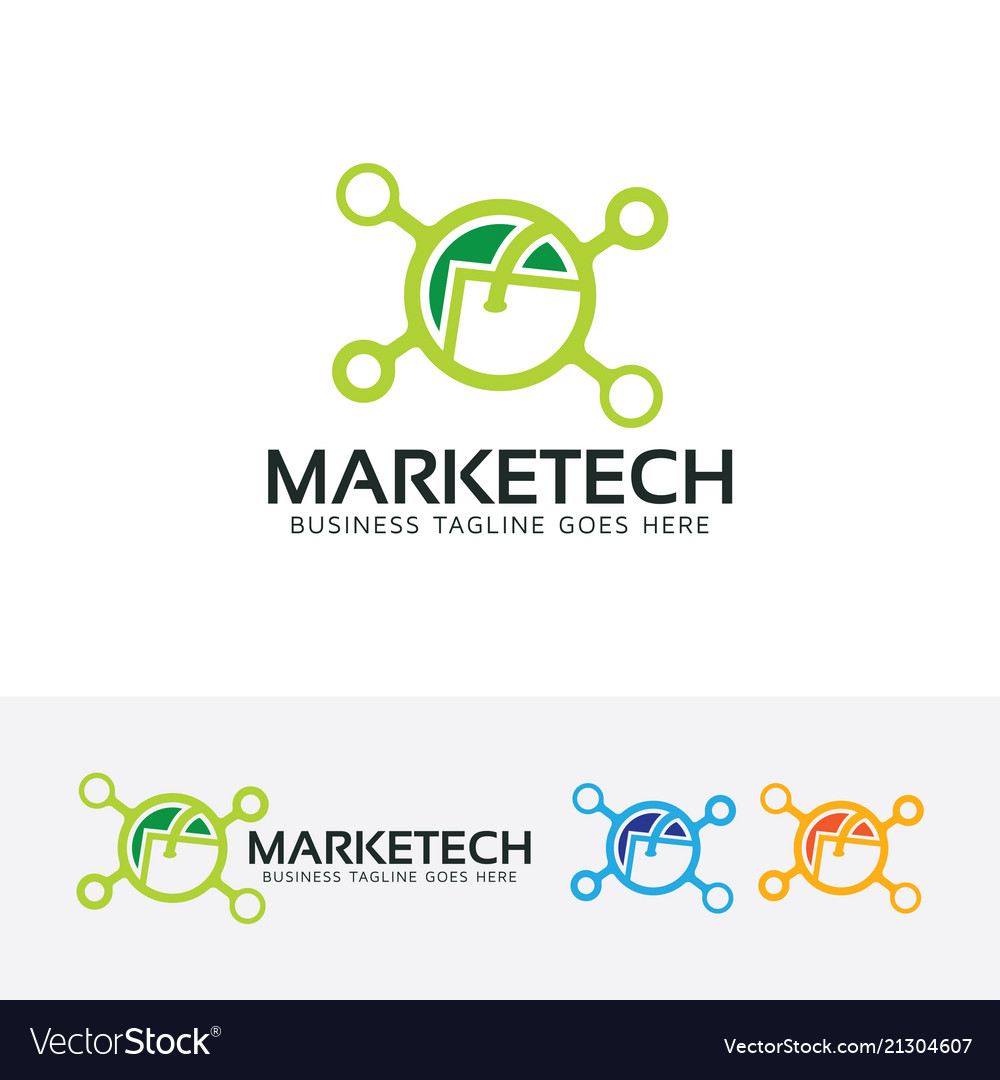 Marketing technology logo design Royalty Free Vector Image