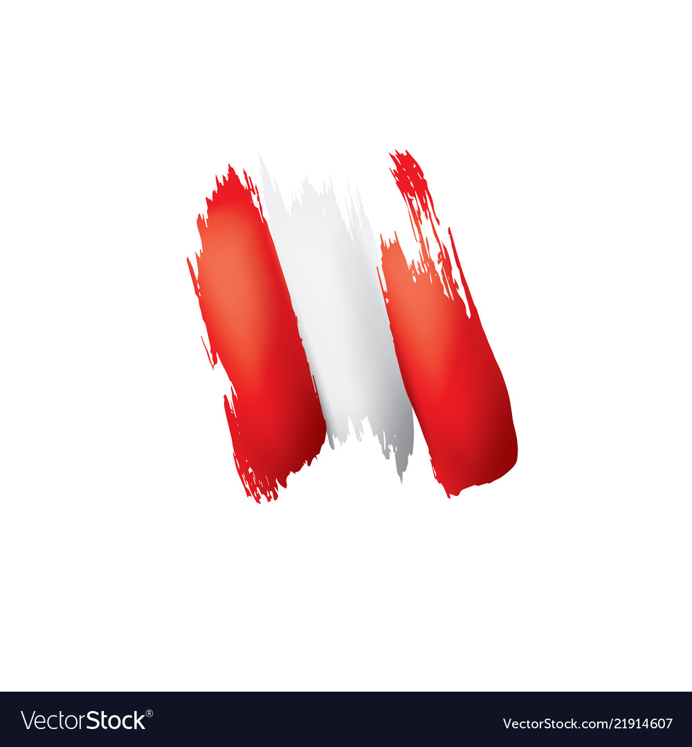 Peru flag on a white