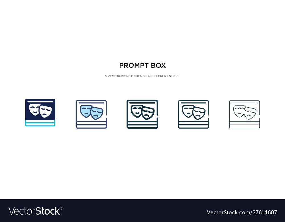Prompt box icon in different style two colored
