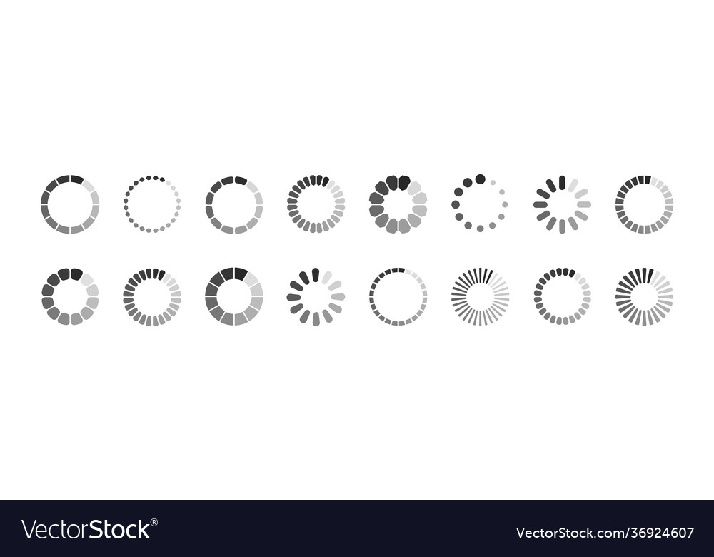 Set loading icons vector image Set loading icons
