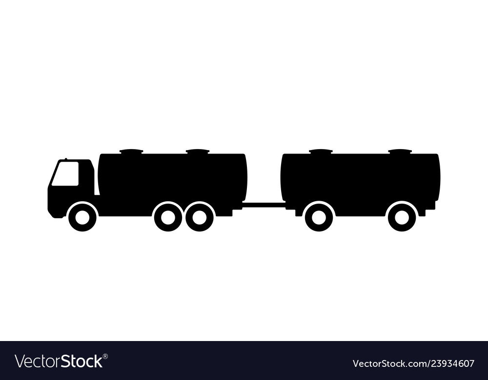 Silhouette of a truck with trailer