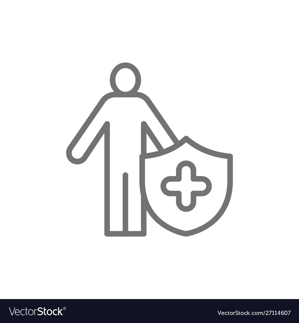 Strong immune system healthy person line icon Vector Image