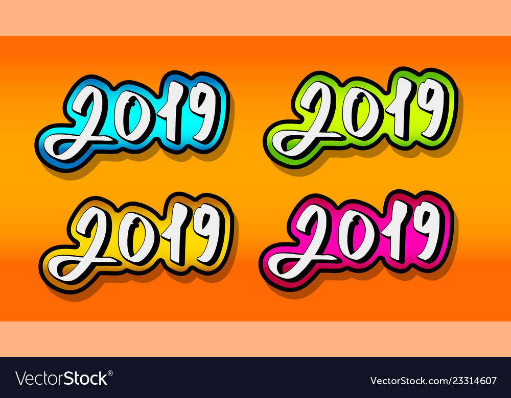 Text 2019 for decoration of new year projects