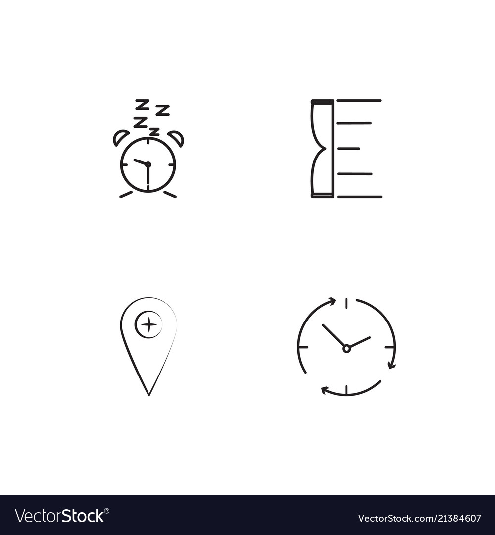 Time linear icons set simple outline