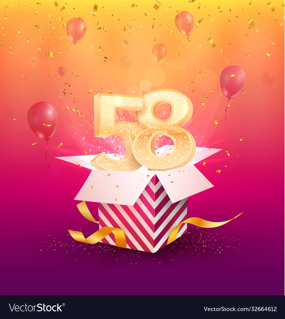 58th years anniversary design element Royalty Free Vector