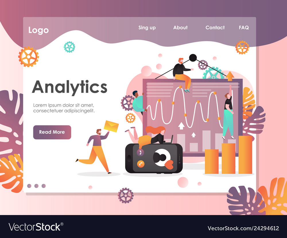 Analytics website landing page design