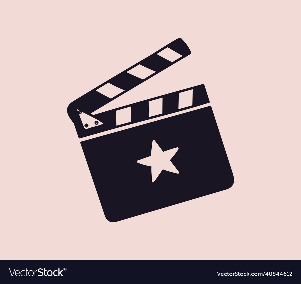 Clapperboard silhouette with a star