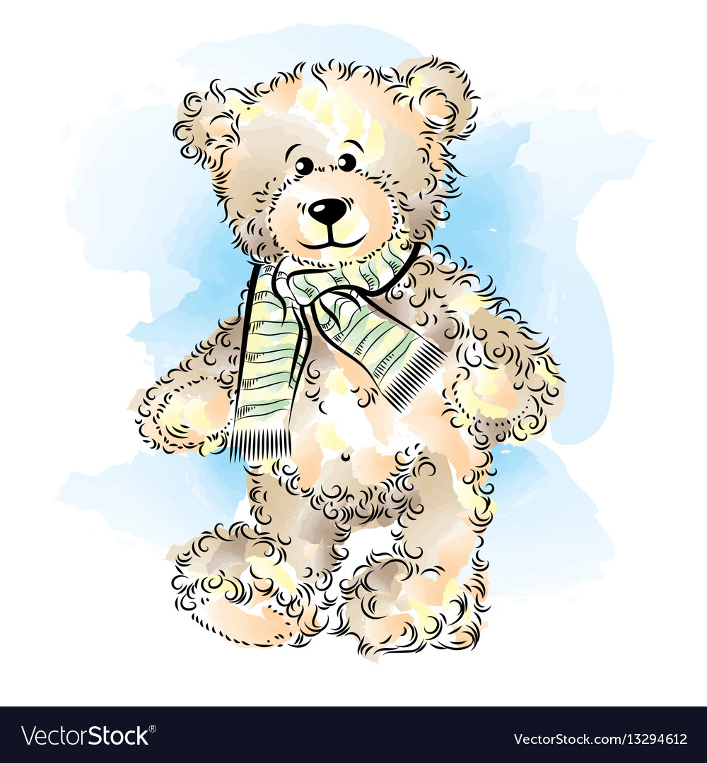 teddy bear with scarf