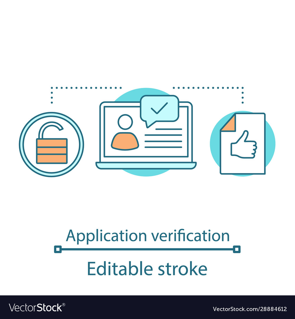 Job application verification concept icon